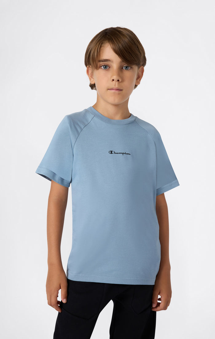 T-shirt Girocollo In Jersey Di Cotone Leggero Bambino C-Tech