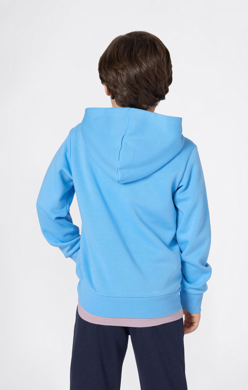 Boys’ Fleece Hoodie with Small Embroidered Logo Icons