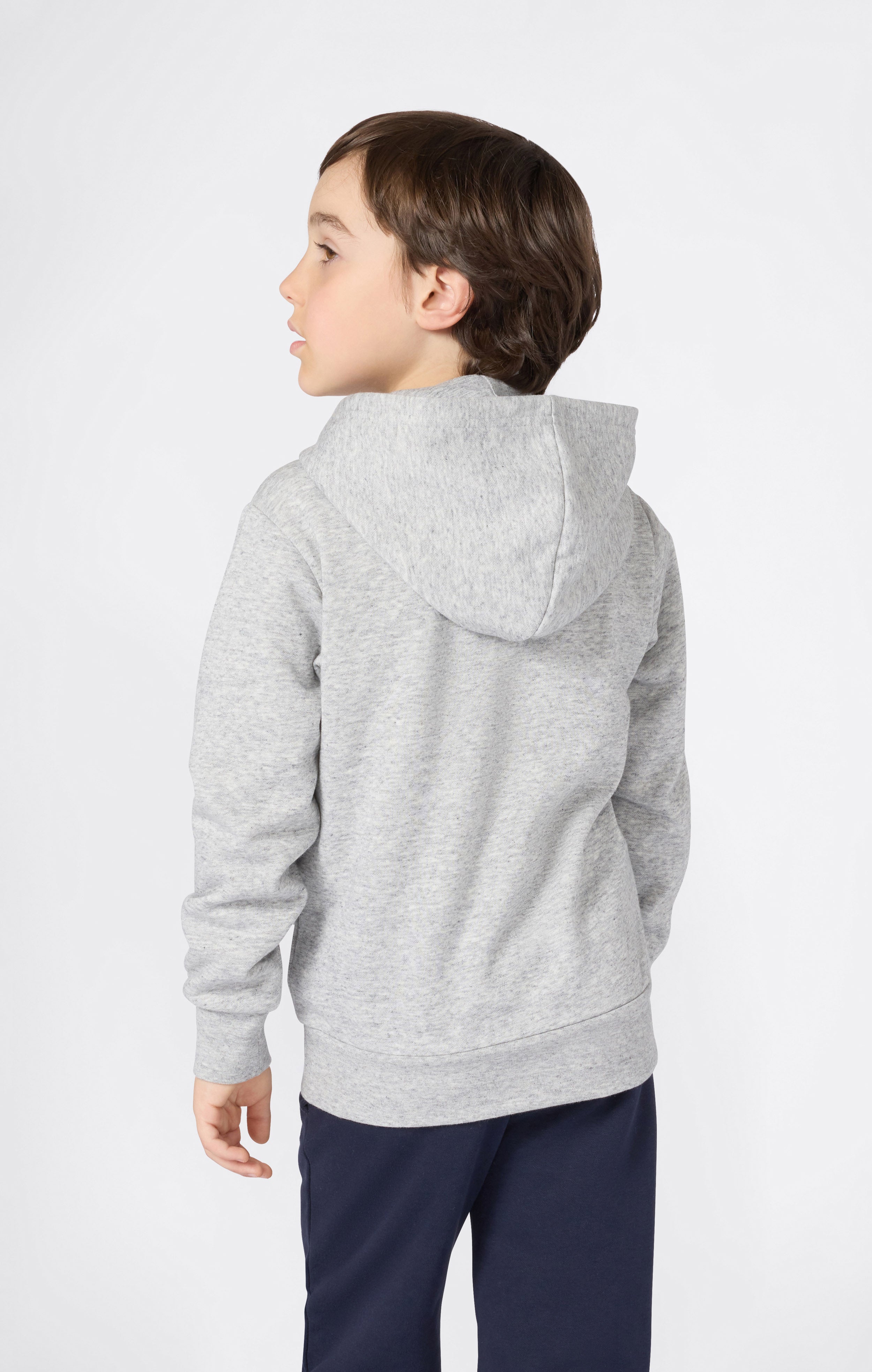Boys’ Fleece Hoodie with Small Embroidered Logo Icons