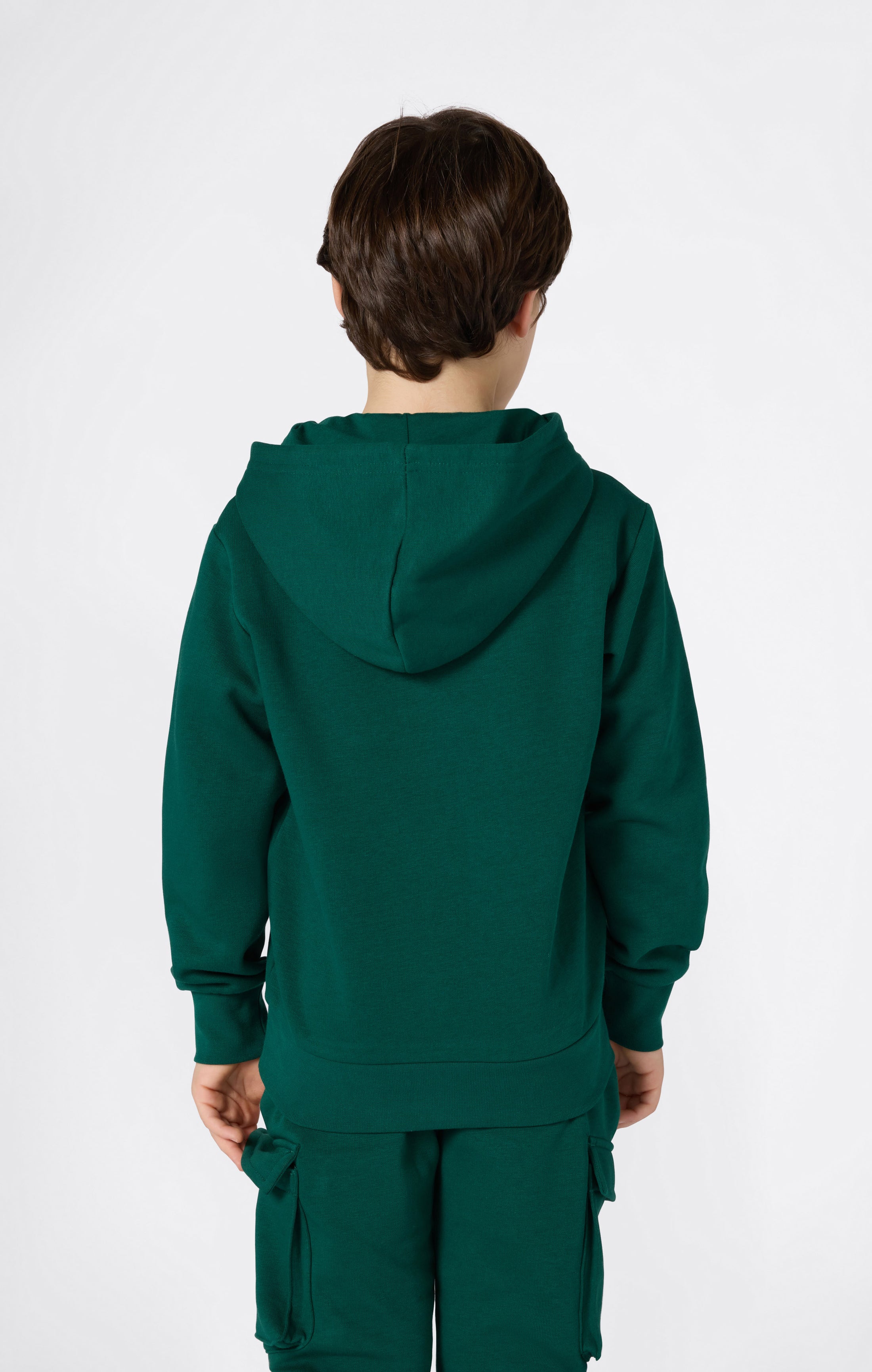 Boys’ Fleece Hoodie with Small Embroidered Logo Icons
