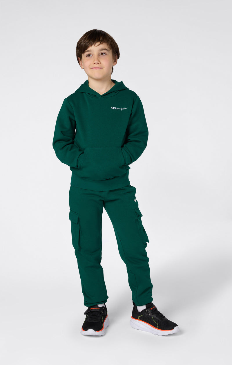 Boys’ Fleece Hoodie with Small Embroidered Logo Icons