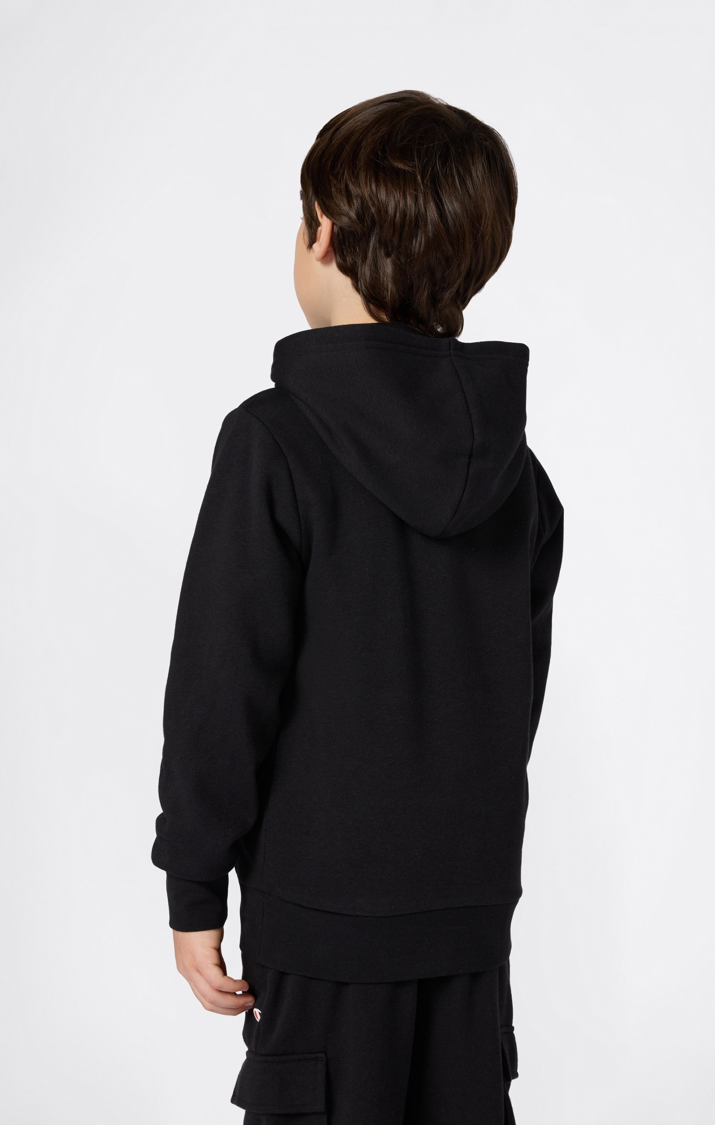 Boys’ Fleece Hoodie with Small Embroidered Logo Icons