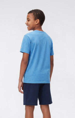 T-shirt Girocollo Bambino Con Piccolo Logo Script Ricamato Icons