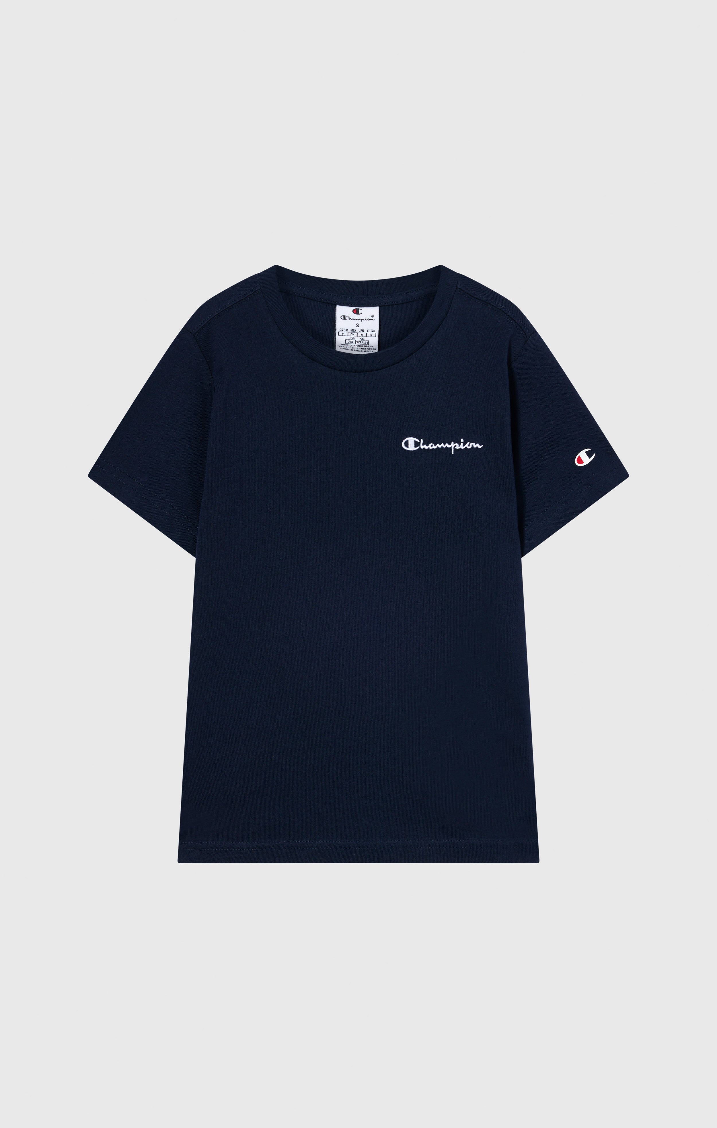 T-shirt Girocollo Bambino Con Piccolo Logo Script Ricamato Icons