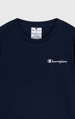 T-shirt Girocollo Bambino Con Piccolo Logo Script Ricamato Icons
