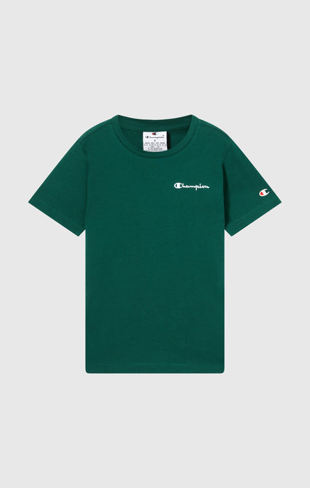 T-shirt Girocollo Bambino Con Piccolo Logo Script Ricamato Icons