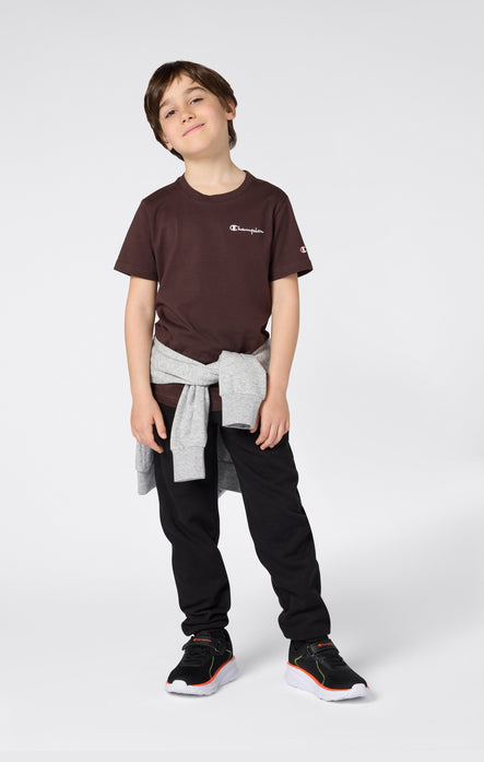 T-shirt Girocollo Bambino Con Piccolo Logo Script Ricamato Icons