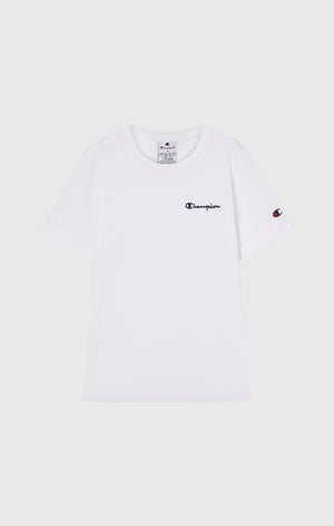 T-shirt Girocollo Bambino Con Piccolo Logo Script Ricamato Icons