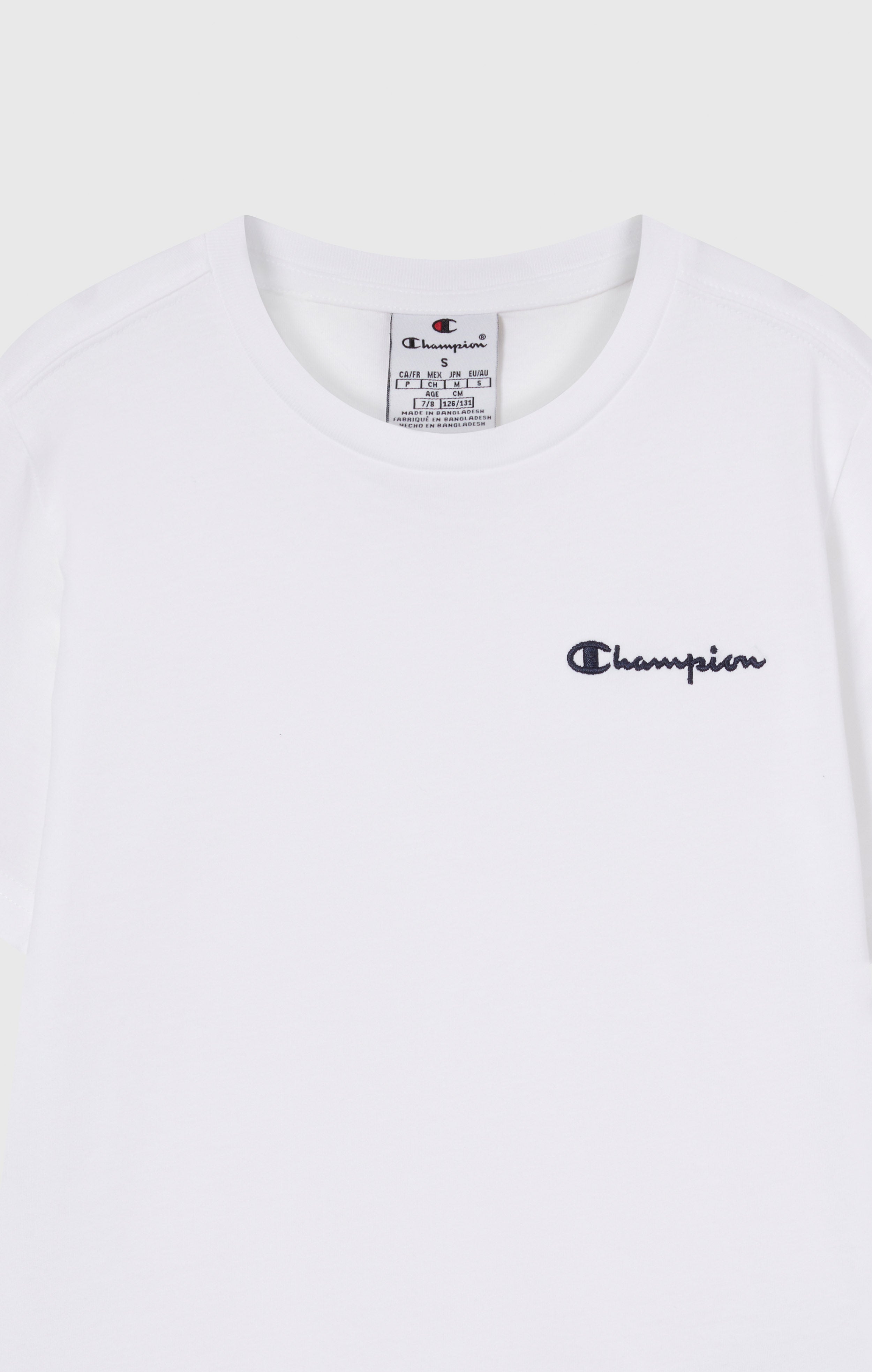 T-shirt Girocollo Bambino Con Piccolo Logo Script Ricamato Icons