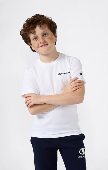 Jungen Rundhals T-Shirt Mit Kleinem Gesticktem Script-Logo Icons