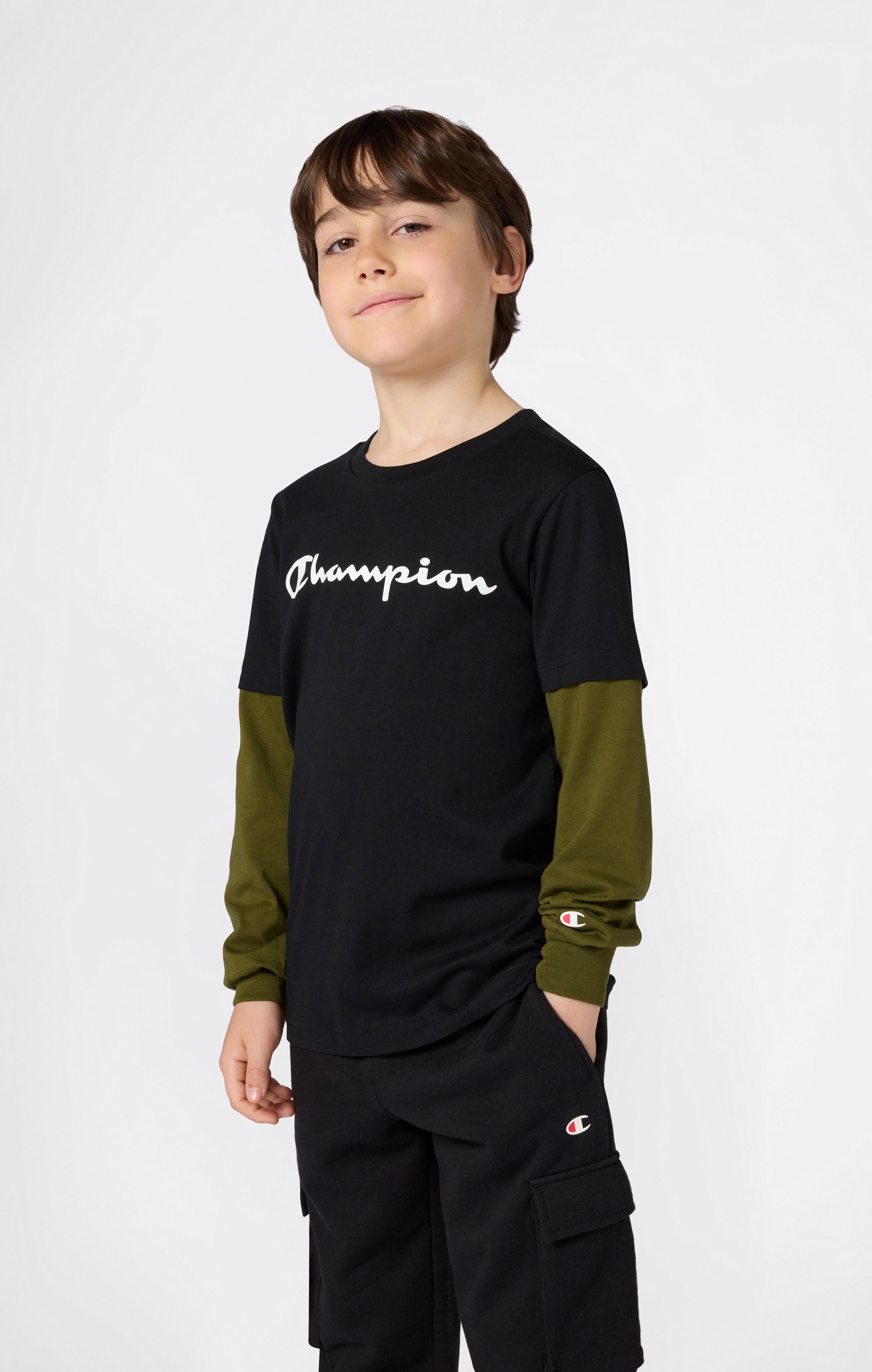 T-Shirt A Maniche Lunghe Da Bambino Con Logo Script