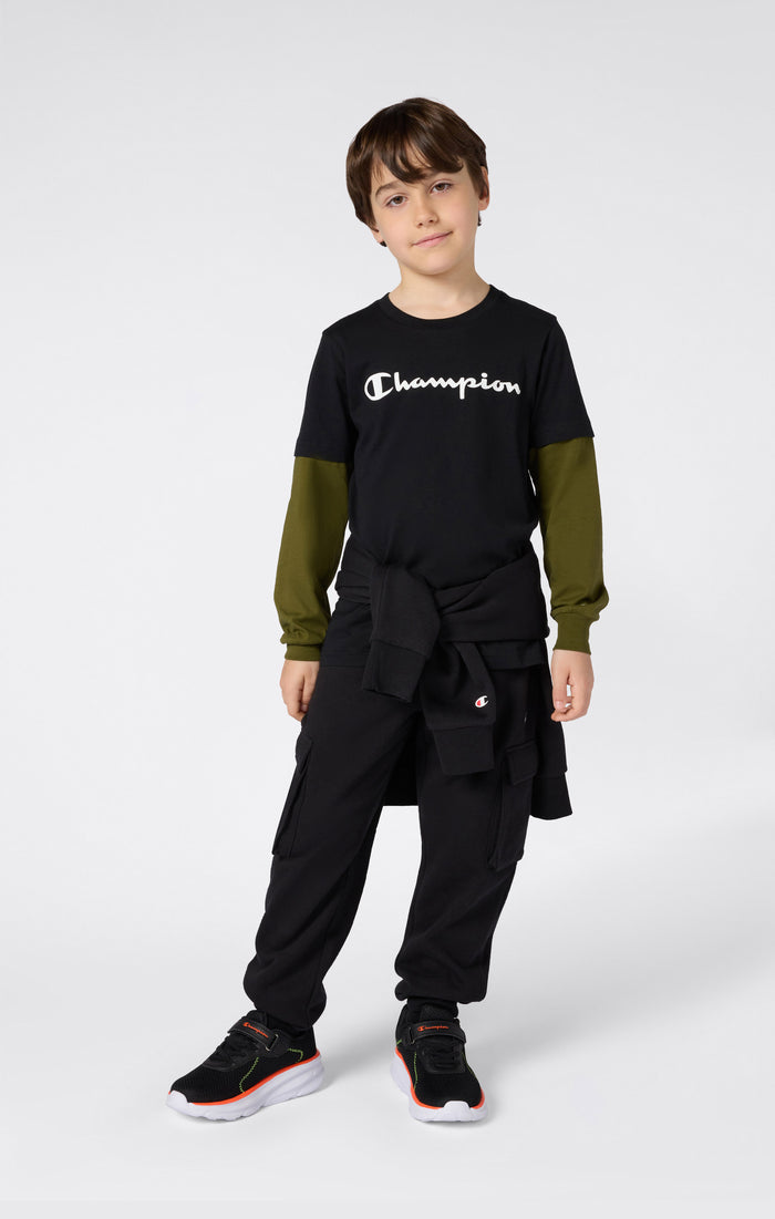 Boys' Long Sleeve T-Shirt Script Logo