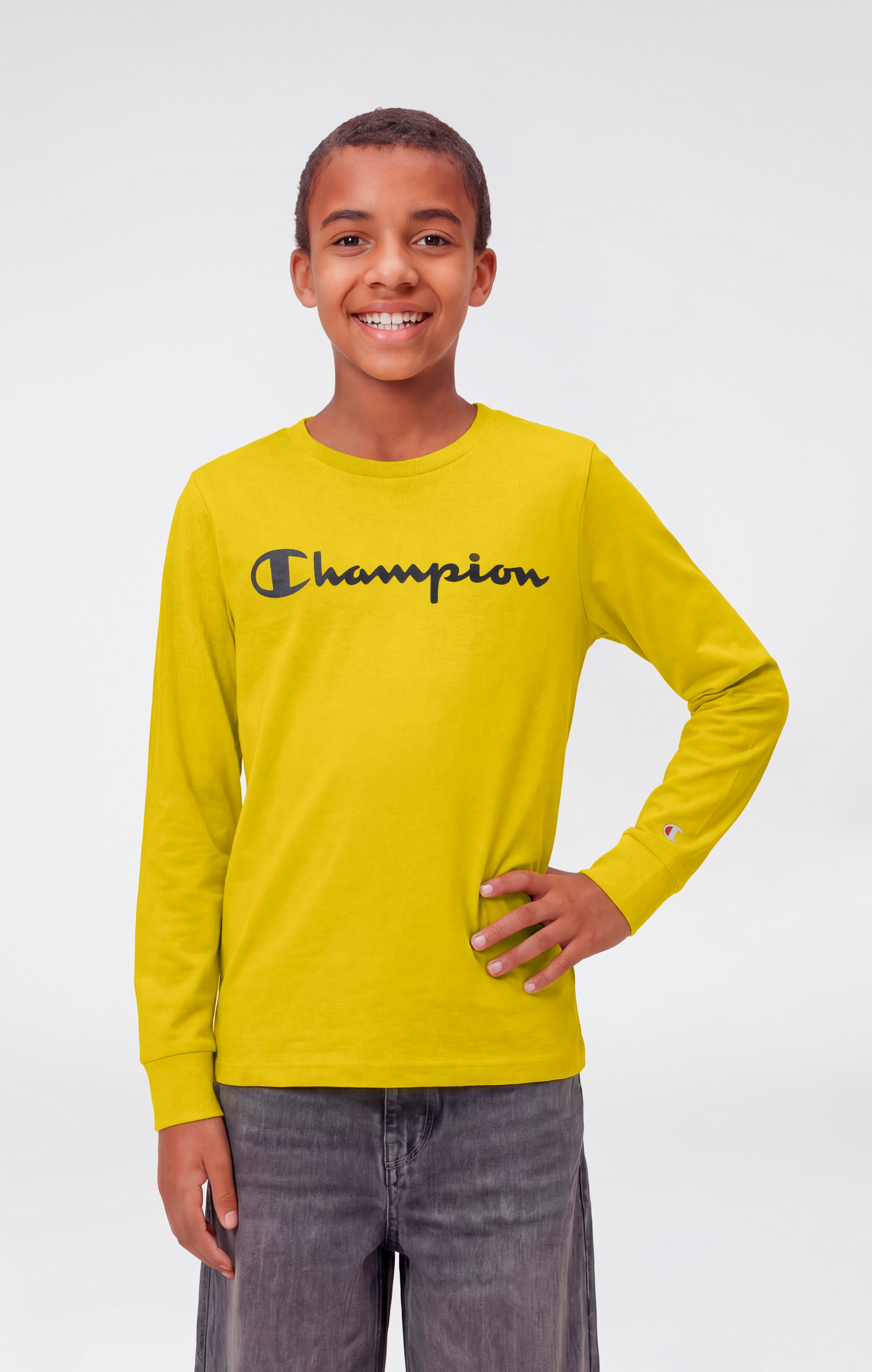 Boys' Long Sleeve T-Shirt Script Logo