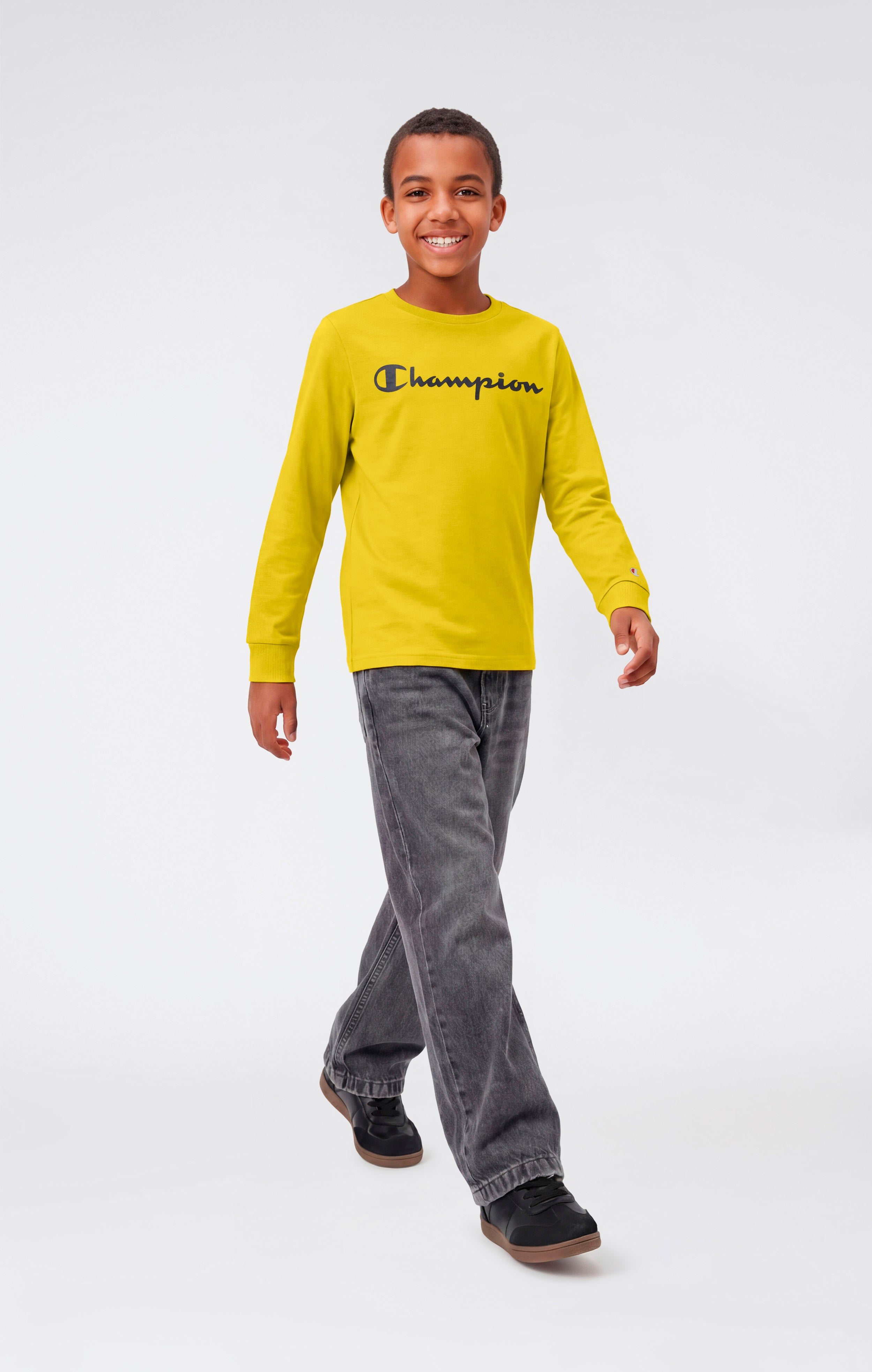 Boys' Long Sleeve T-Shirt Script Logo