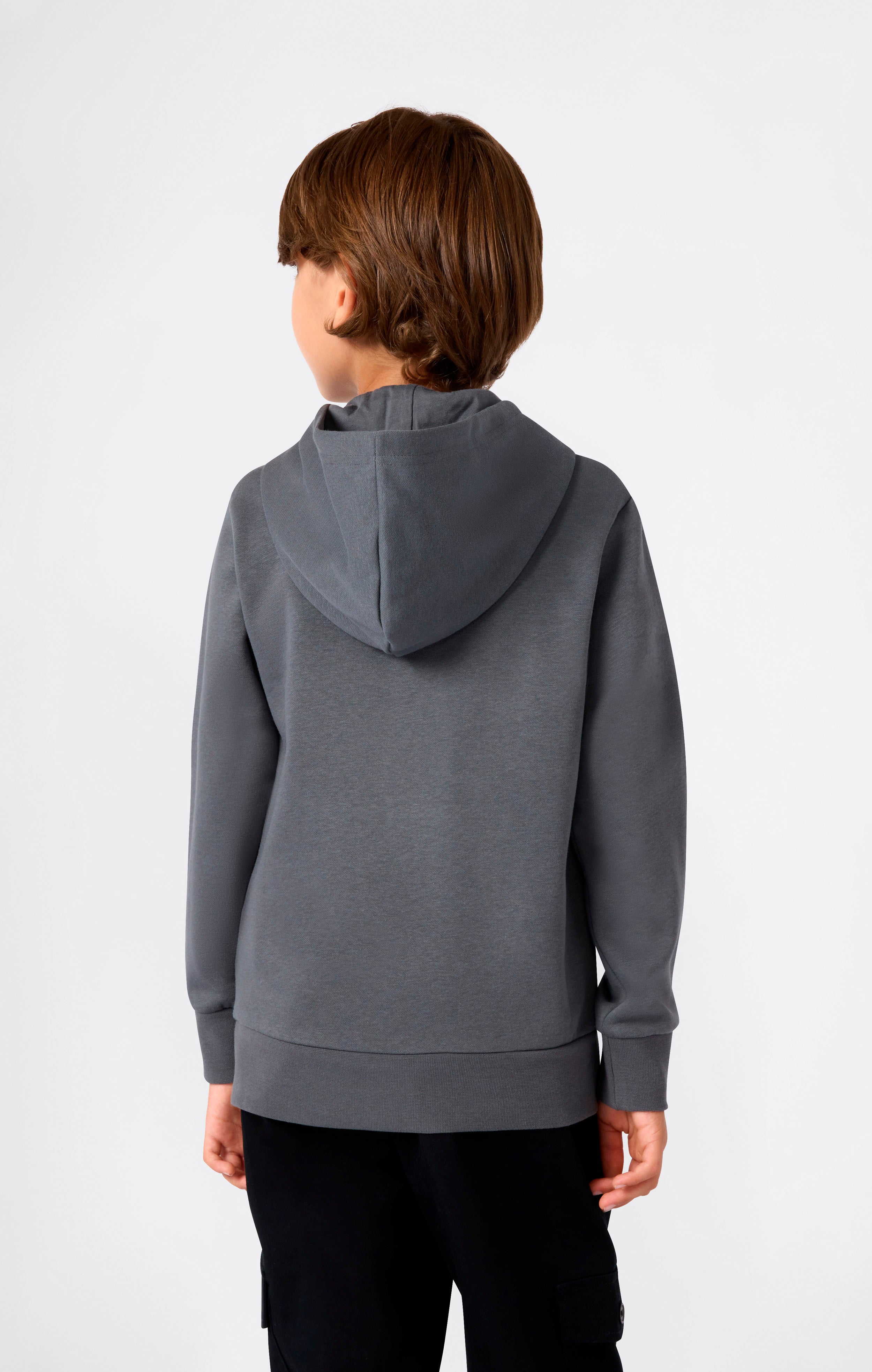 Boys’ Fleece Hoodie with Big Embroidered Logo Icons