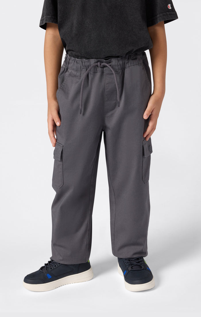 Pantalones Cargo De Twill Elástico Con Puños Niño Icons