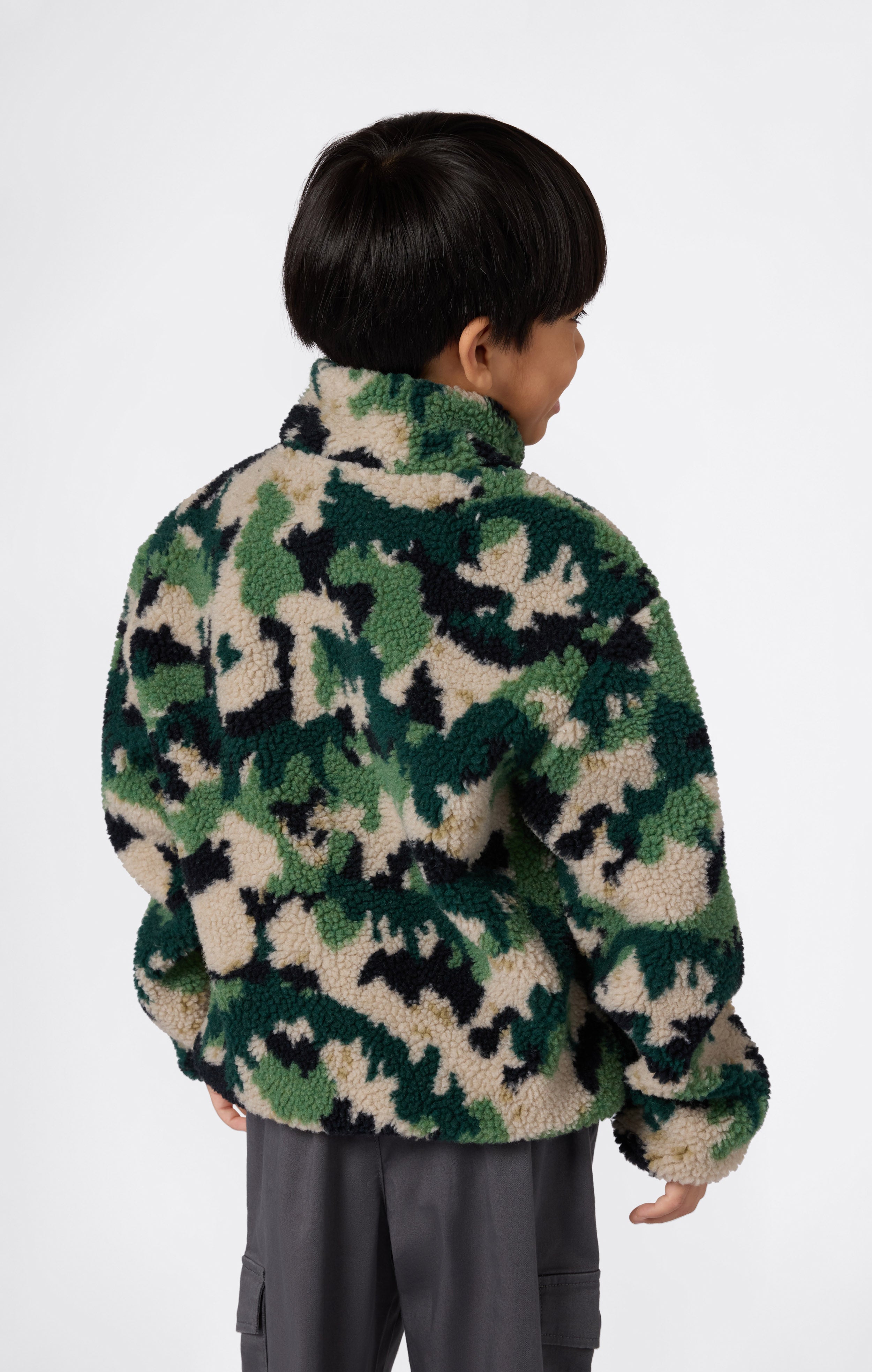 Top Polar Teddy Mezza Zip con Stampa da Bambino