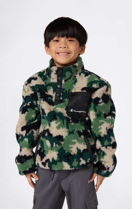 Boys’ Polar Teddy Half-Zip Printed Top