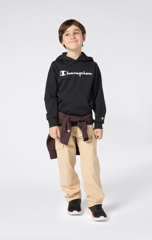 Felpa Con Cappuccio e Interno Felpato Da Bambino Con Logo Script