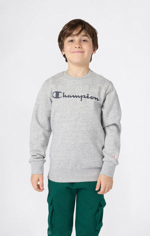 Sweat Ras-Du-Cou Garçon Avec Intérieur Gratté Avec Logo Script