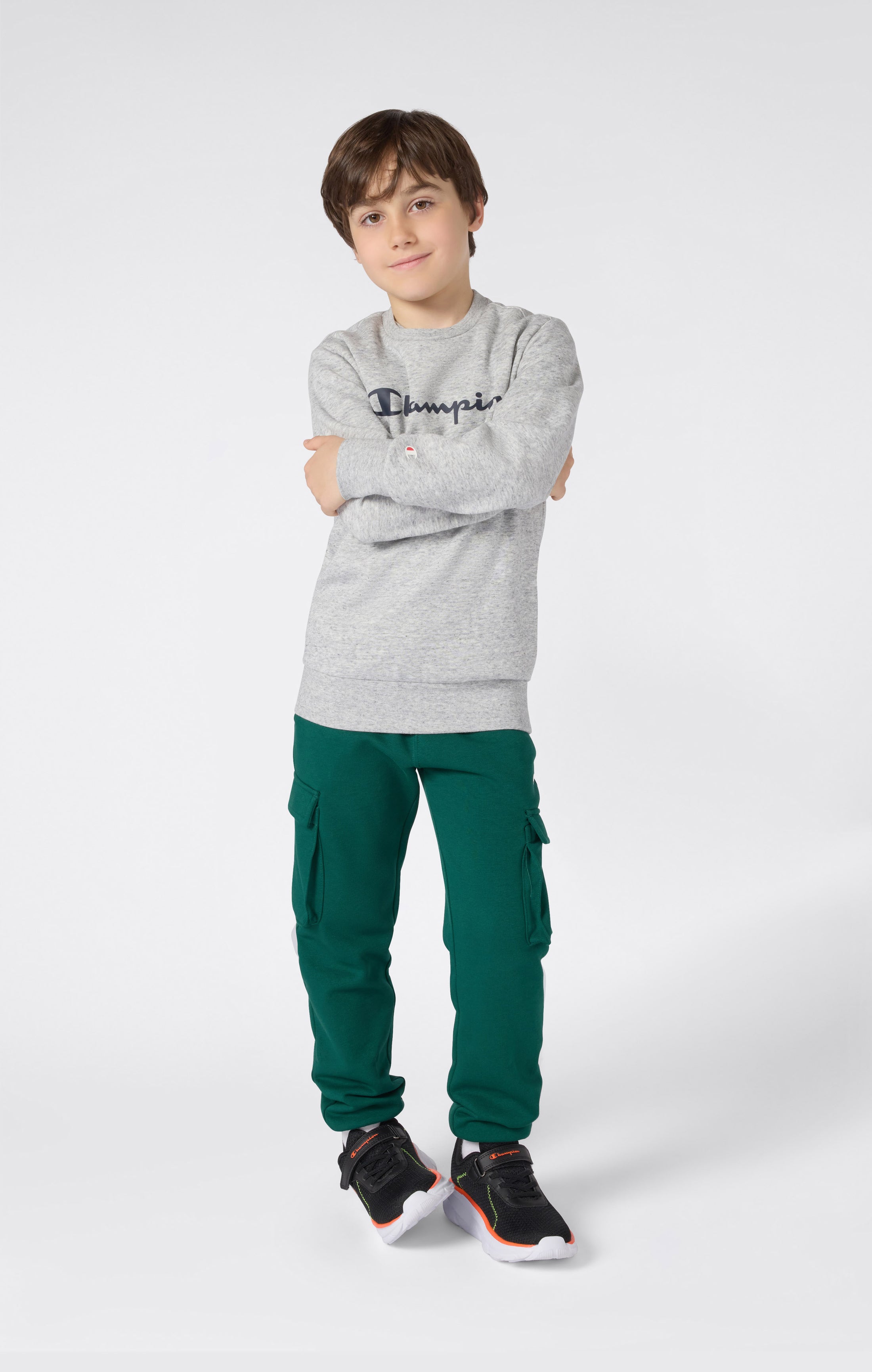 Sweat Ras-Du-Cou Garçon Avec Intérieur Gratté Avec Logo Script