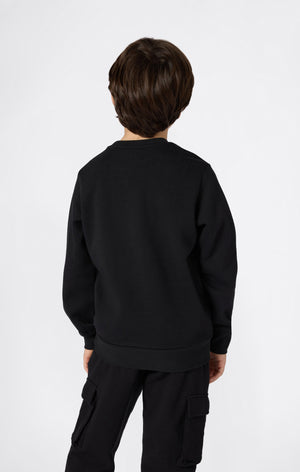 Rundhals-Sweatshirt Für Jungen Mit Angerautem Innenmaterial Mit Script-Logo