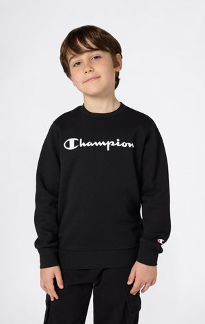 Rundhals-Sweatshirt Für Jungen Mit Angerautem Innenmaterial Mit Script-Logo