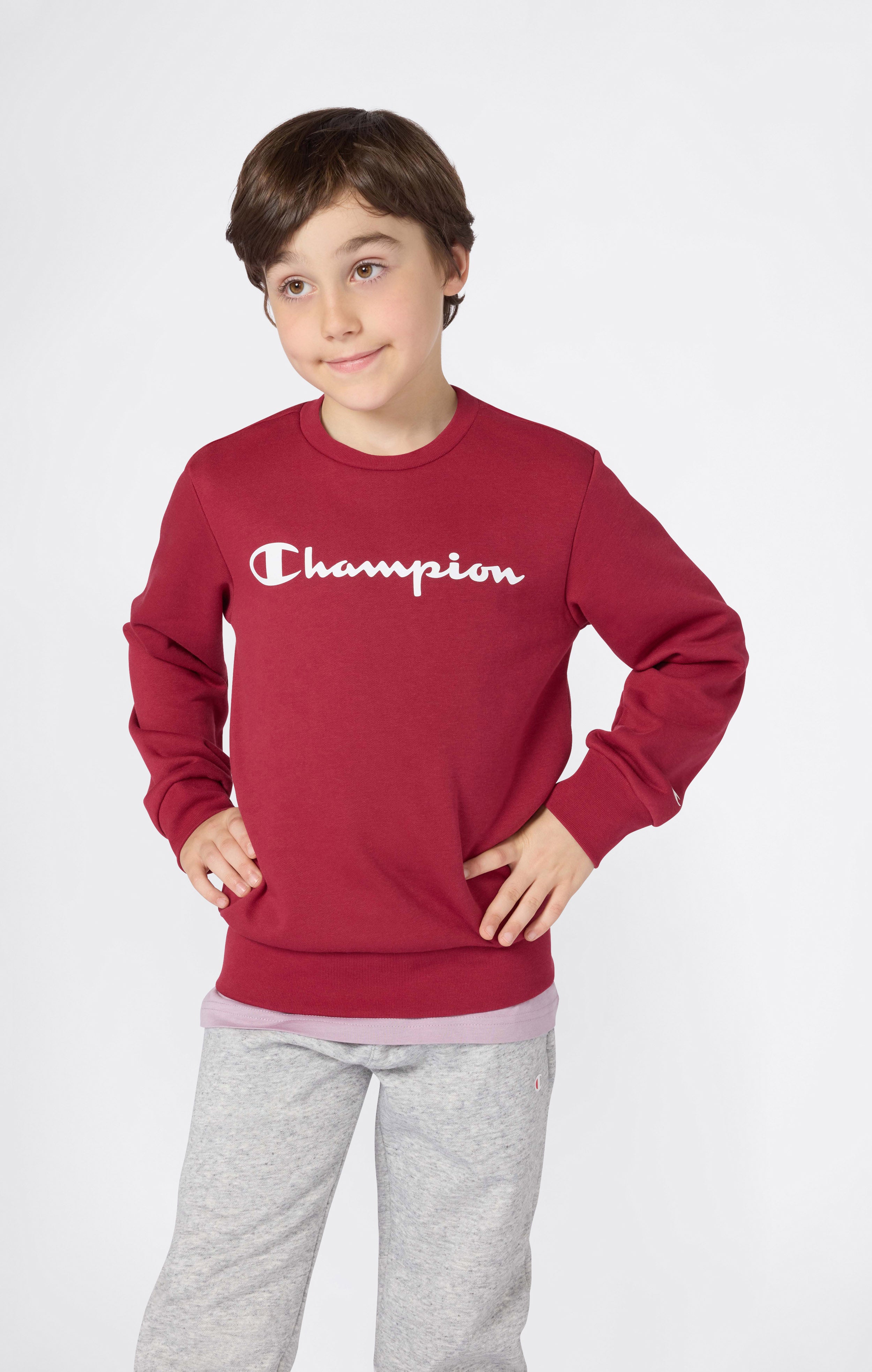 Boys' Fleece Crewneck Sweatshirt Script Logo