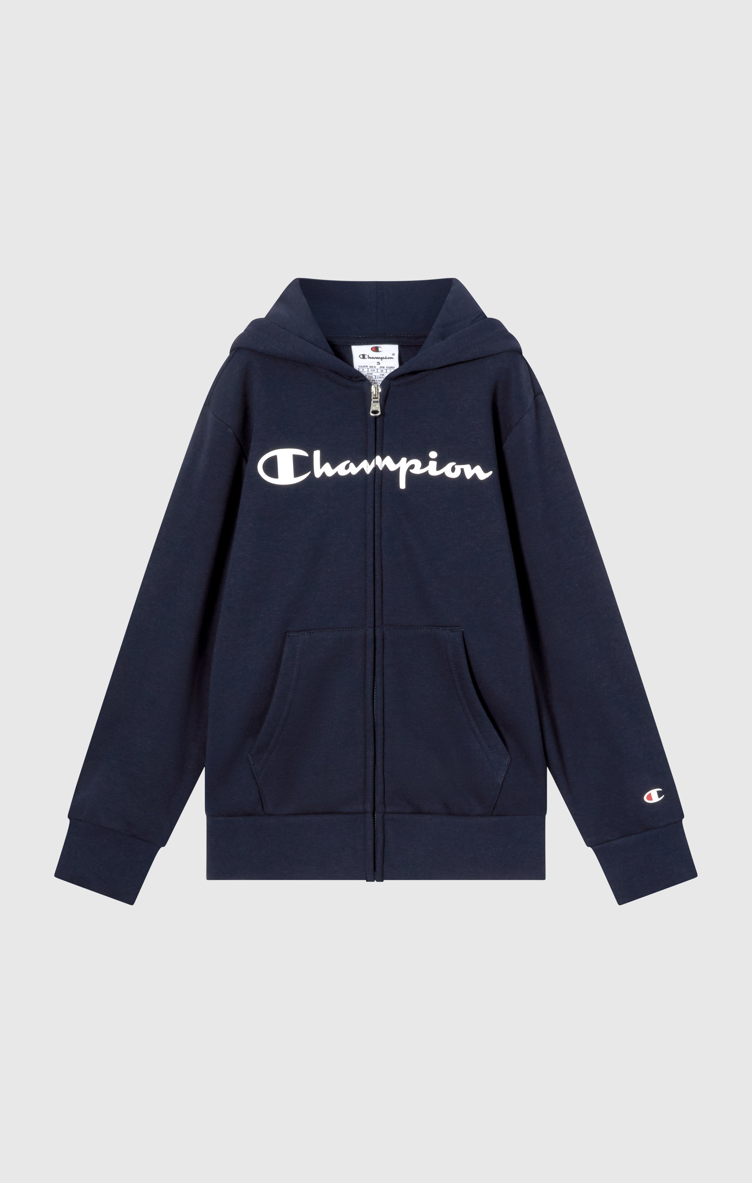 Boys' Fleece Full Zip Hoodie Script Logo