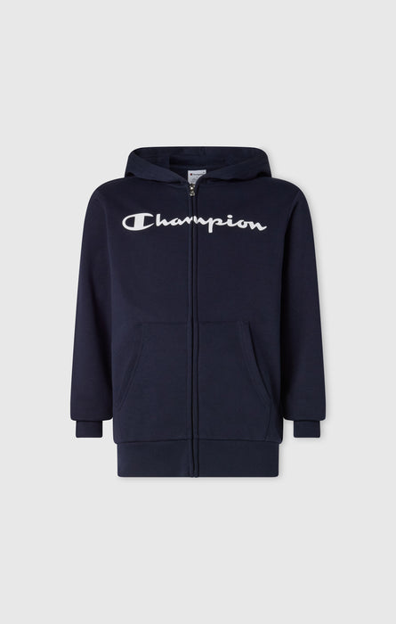 Sweat Zippé À Capuche Garçon Avec Intérieur Gratté Avec Logo Script