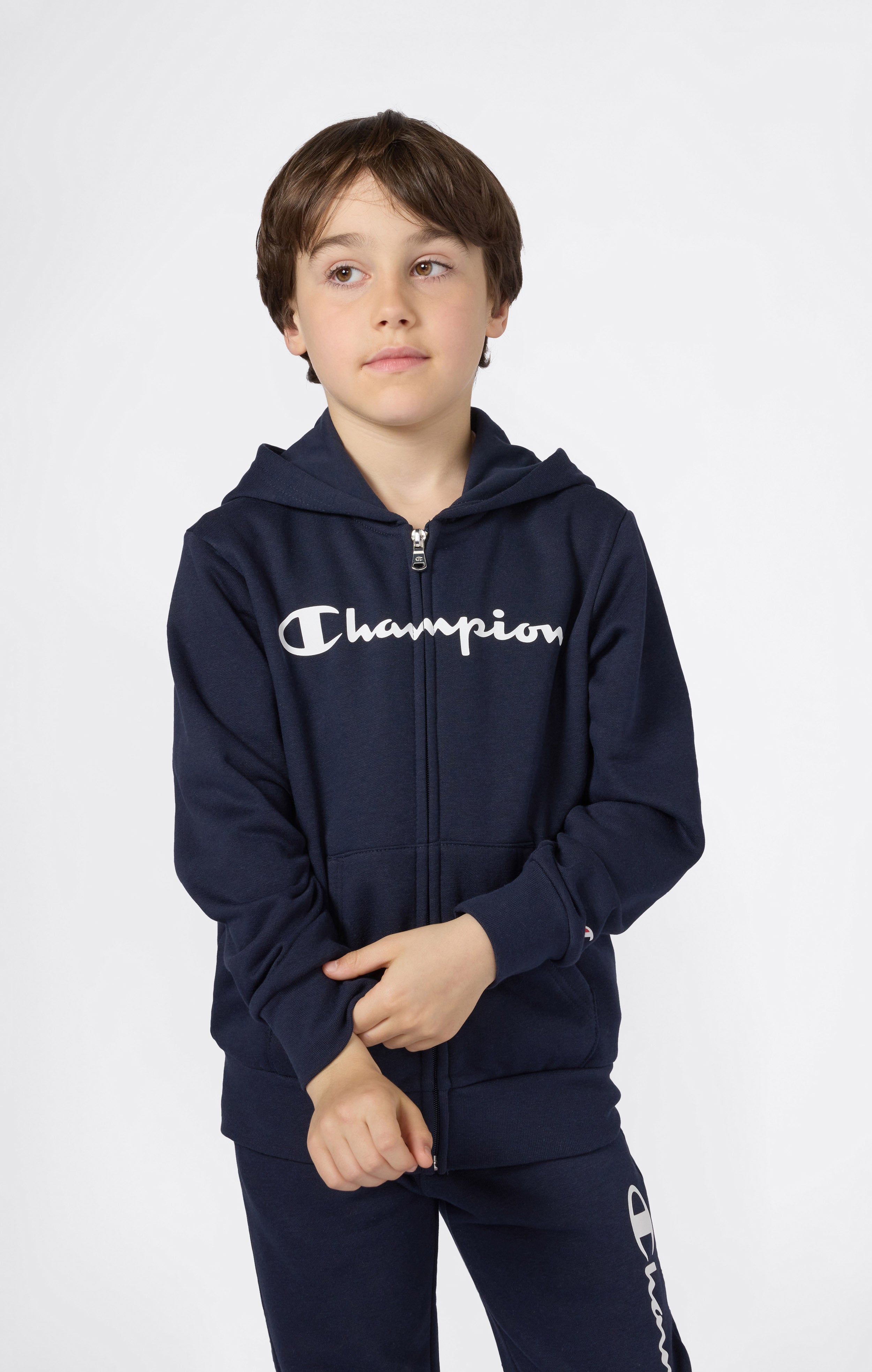 Boys' Fleece Full Zip Hoodie Script Logo