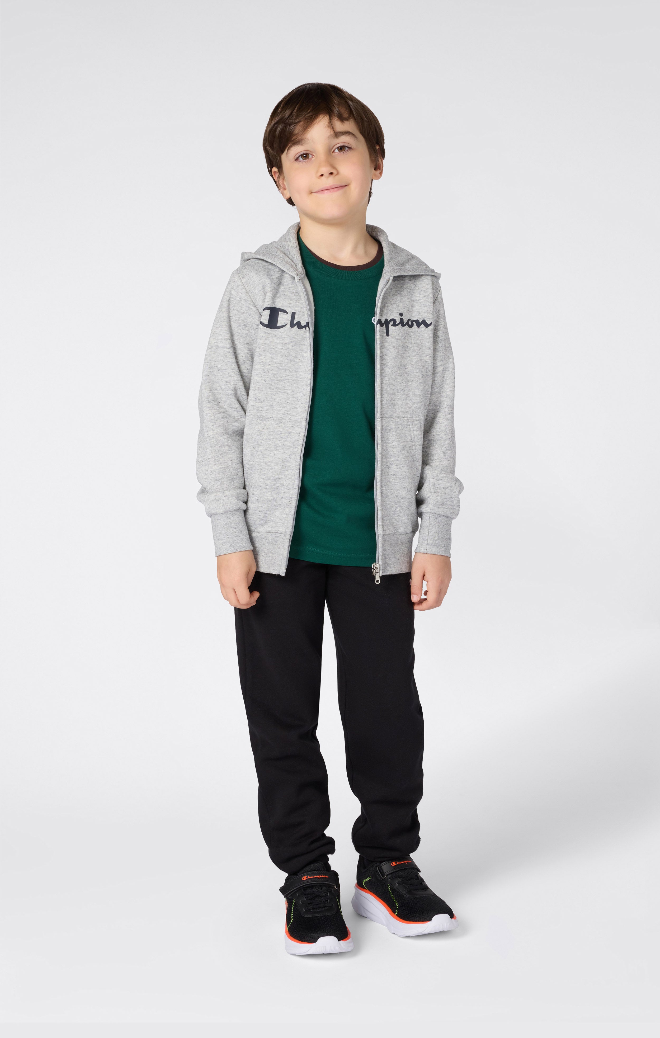 Boys' Fleece Full Zip Hoodie Script Logo