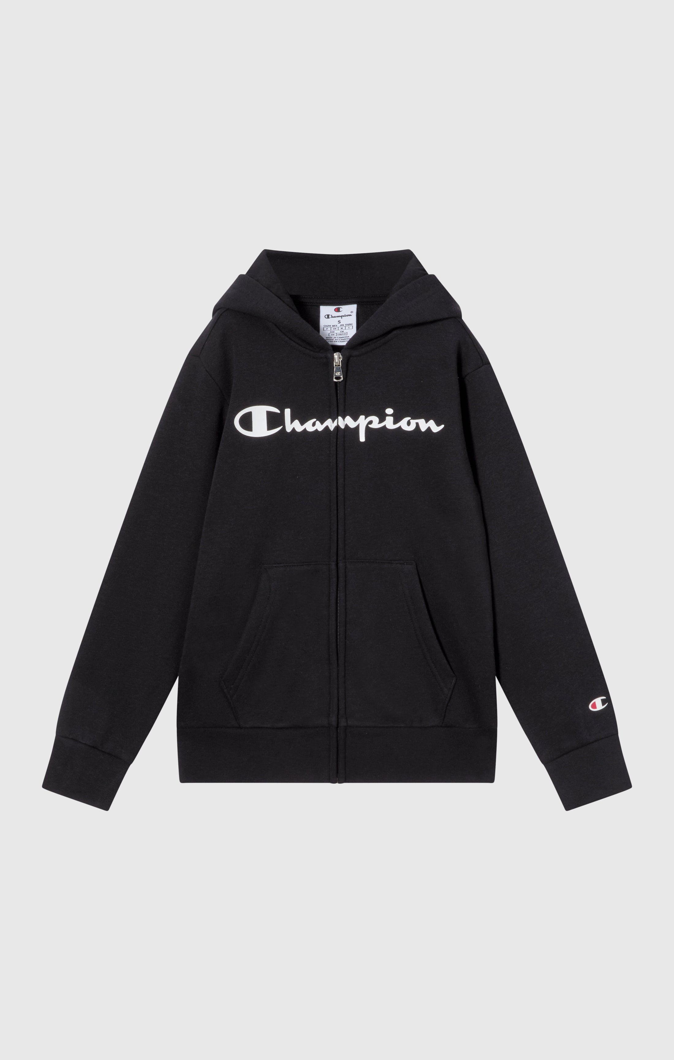 Sweat Zippé À Capuche Garçon Avec Intérieur Gratté Avec Logo Script
