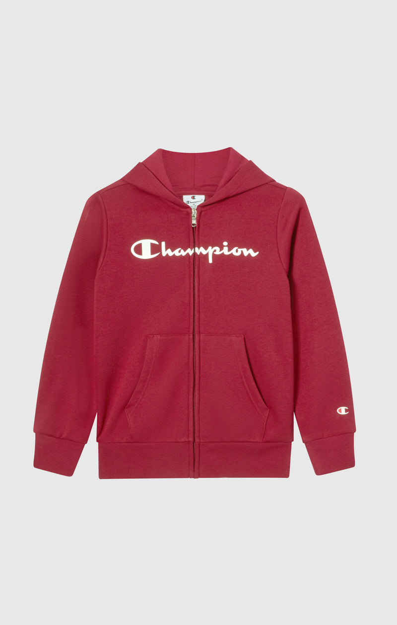 Pile Felpa Champion Uomo Rosso Felpa Con Zip Intera E Interno