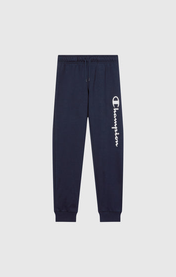 Pantaloni Jogger Con Polsini E Interno Felpato Da Bambino Con Logo Script