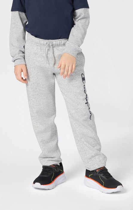 Boys' Fleece Rib Cuff Jogger Pants Script Logo