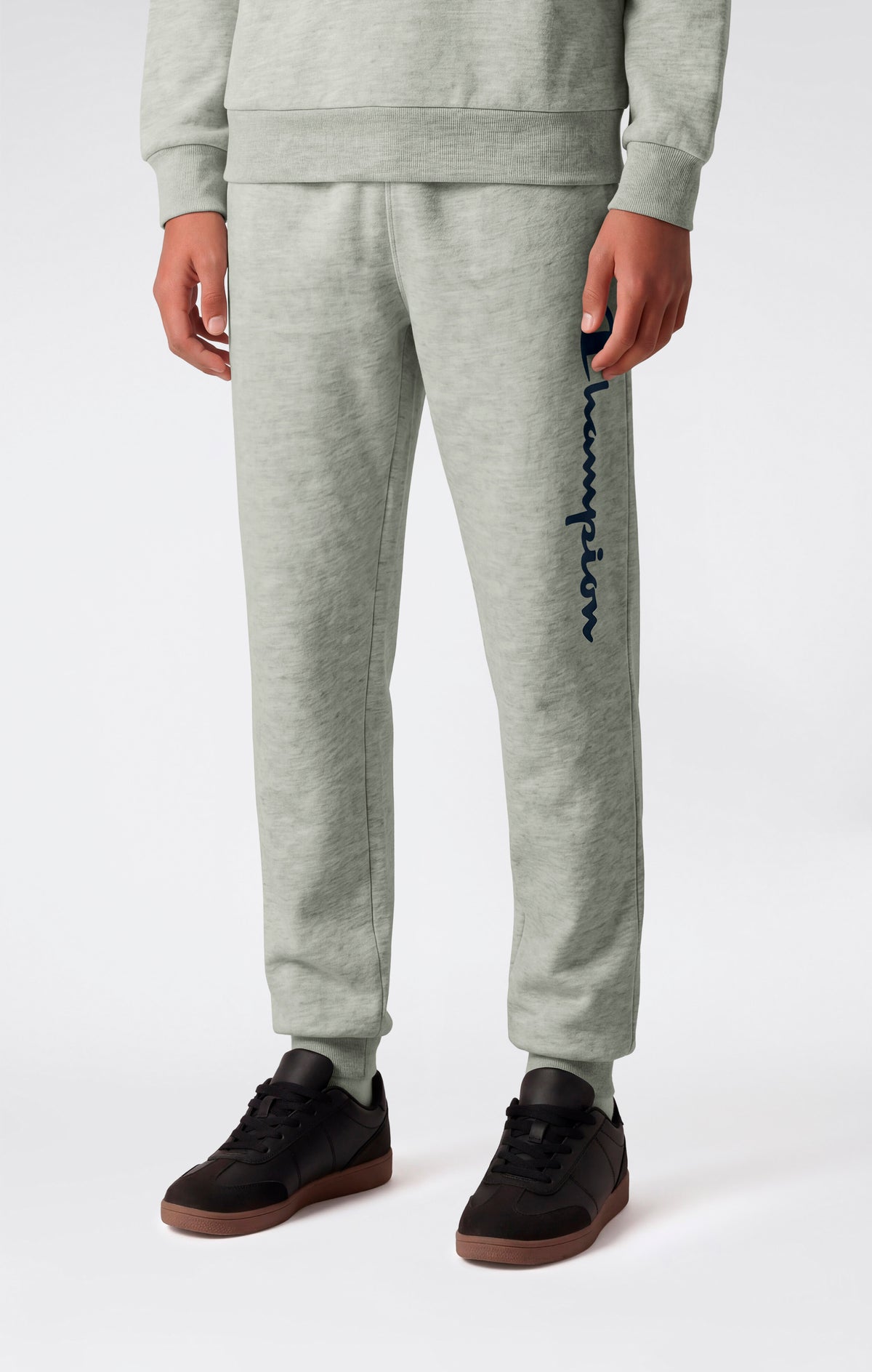 Boys' Fleece Rib Cuff Jogger Pants Script Logo