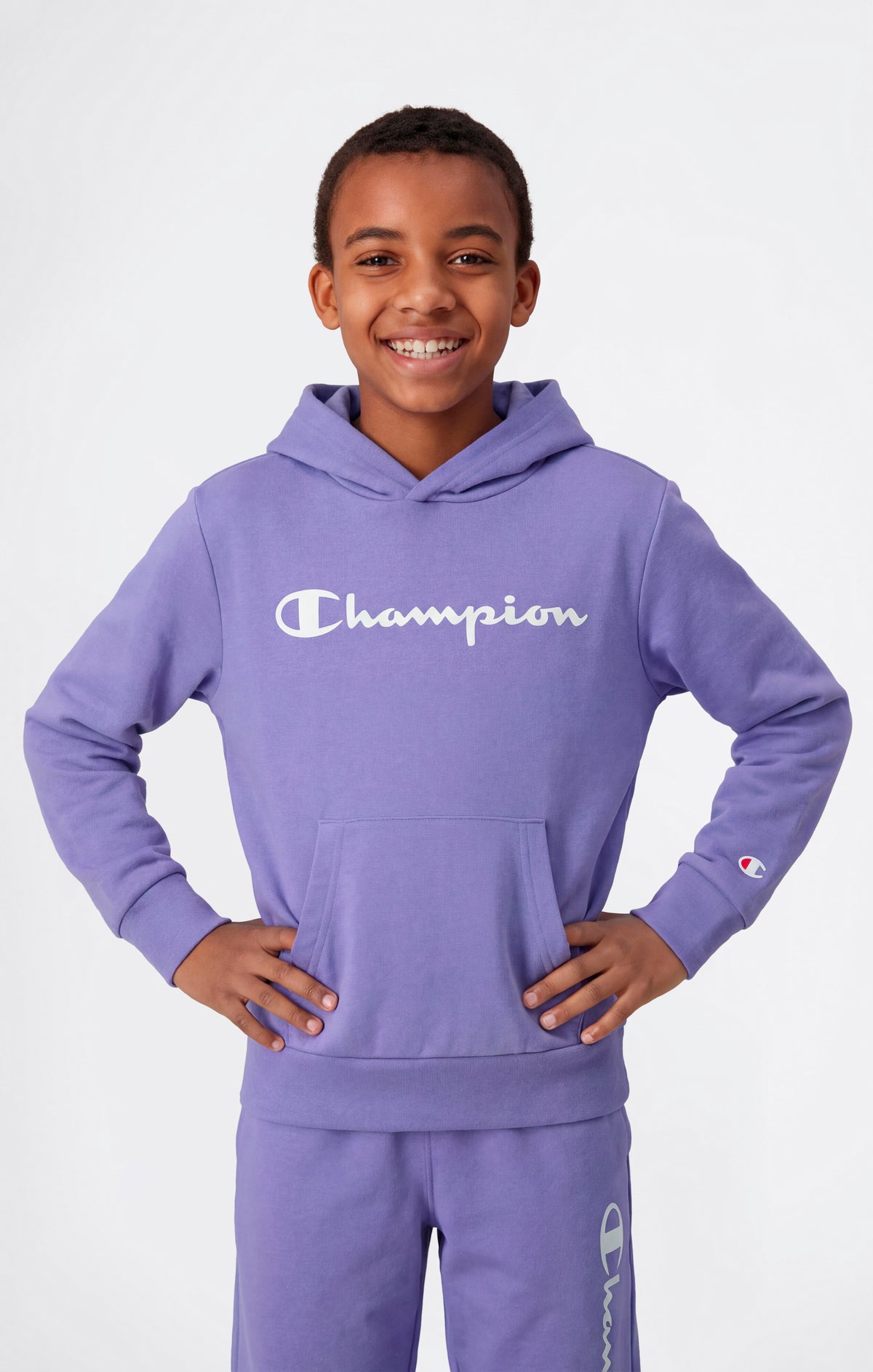 Boys’ Lightweight Hooded Sweatshirt with Maxi Printed Logo
