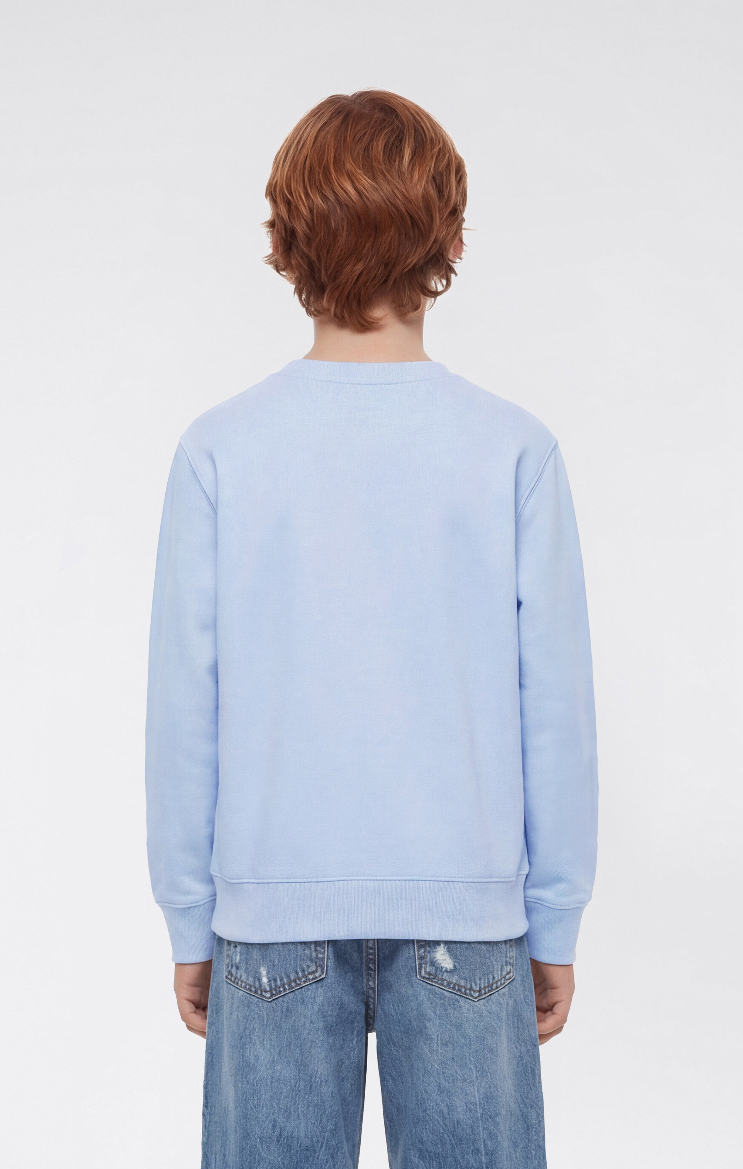 Boys’ Lightweight Crewneck Sweatshirt with Maxi Printed Logo