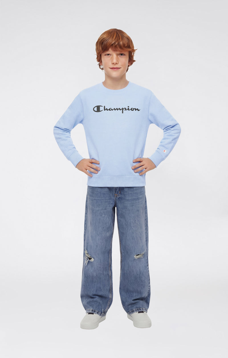 Boys’ Lightweight Crewneck Sweatshirt with Maxi Printed Logo