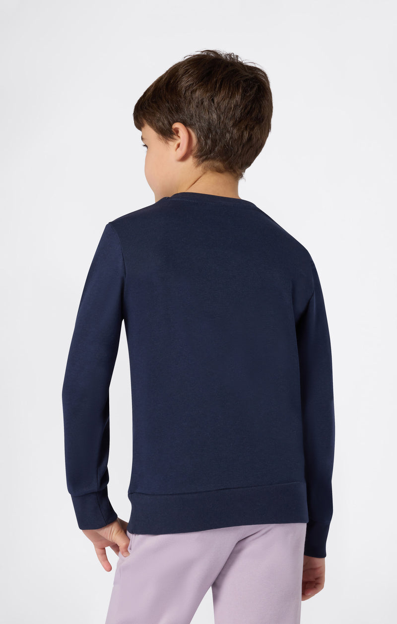Boys’ Lightweight Crewneck Sweatshirt with Maxi Printed Logo