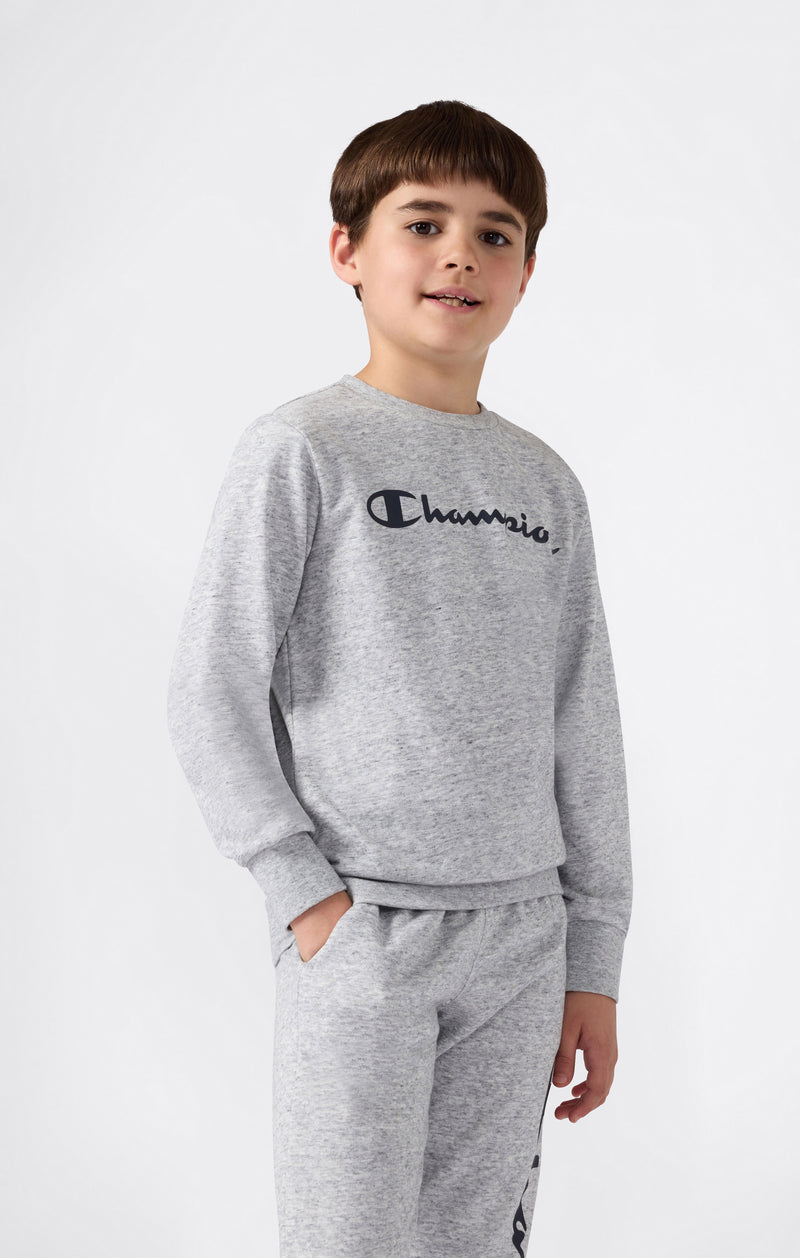 Boys’ Lightweight Crewneck Sweatshirt with Maxi Printed Logo