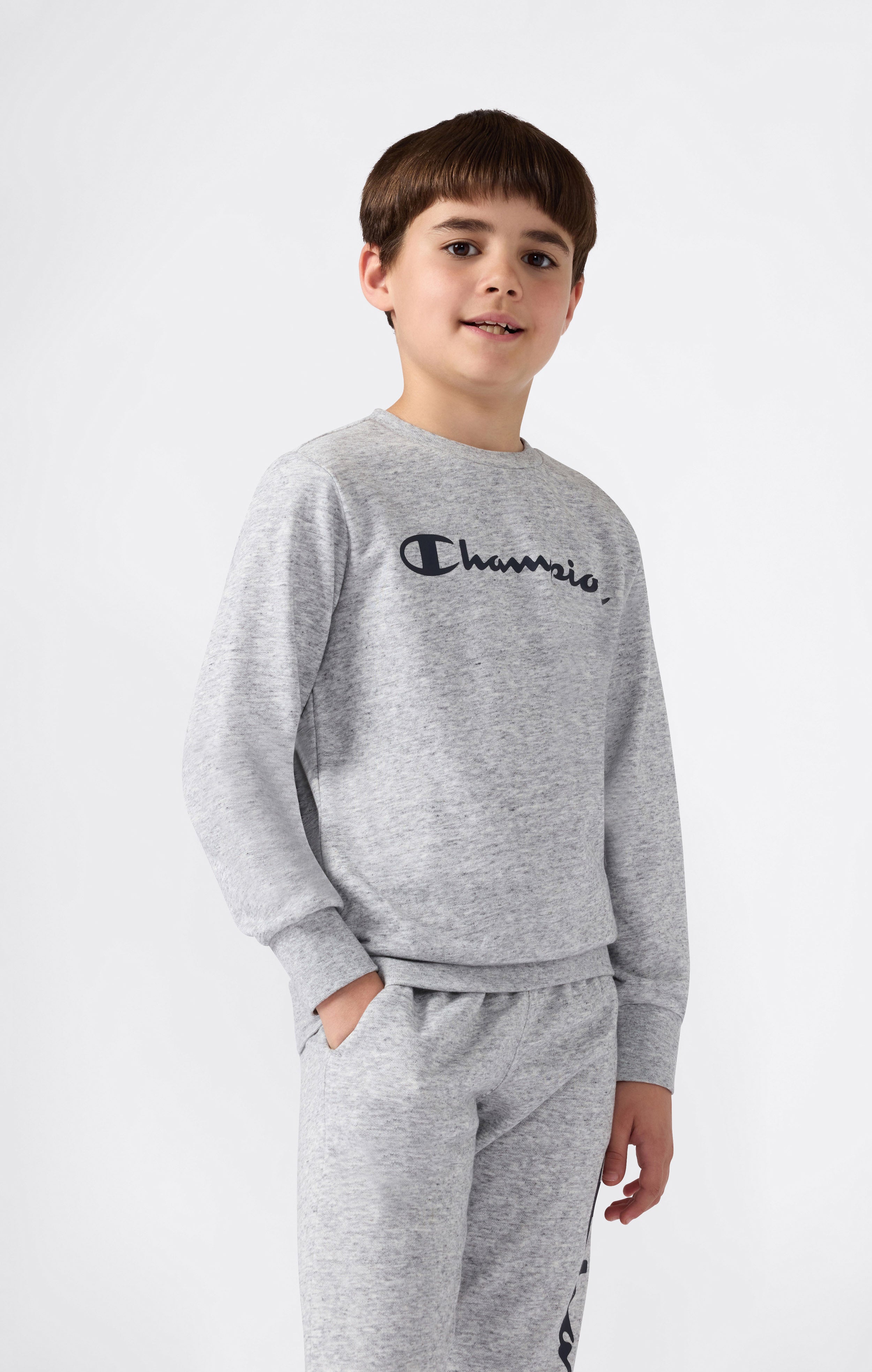 Boys’ Lightweight Crewneck Sweatshirt with Maxi Printed Logo