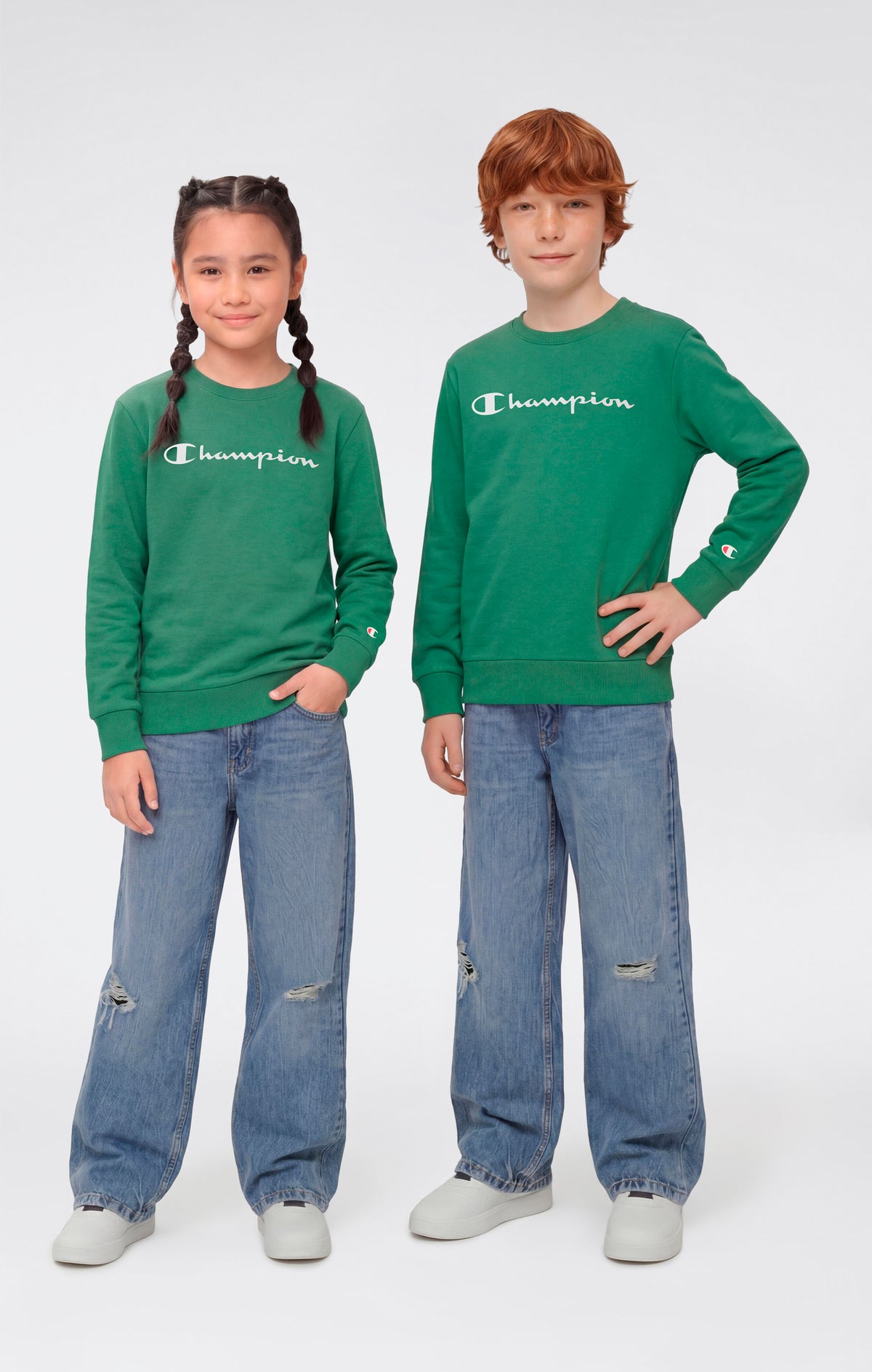 Boys’ Lightweight Crewneck Sweatshirt with Maxi Printed Logo
