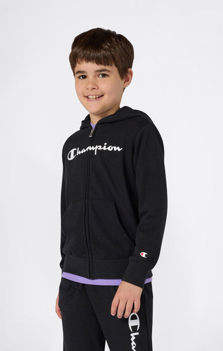 Jungen Kapuzenjacke mit Durchgehendem Reißverschluss und Maxi Logo