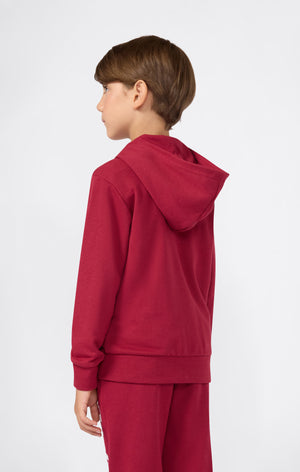 Felpa con Cappuccio  Maxi Logo e Zip Intera da Bambino