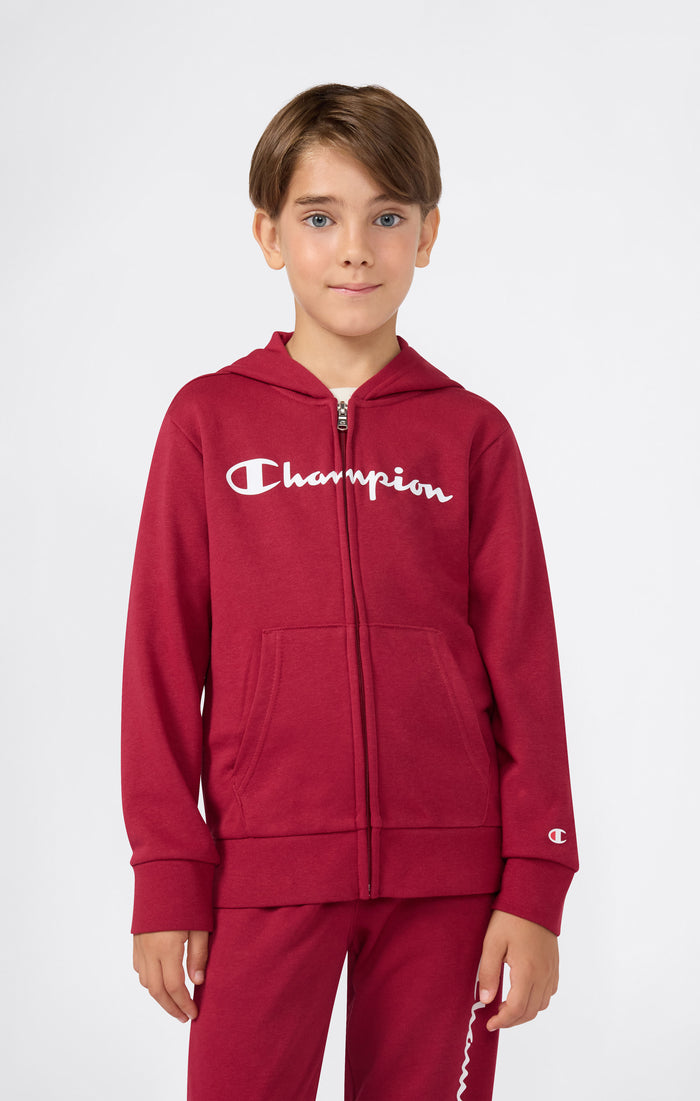 Felpa con Cappuccio  Maxi Logo e Zip Intera da Bambino