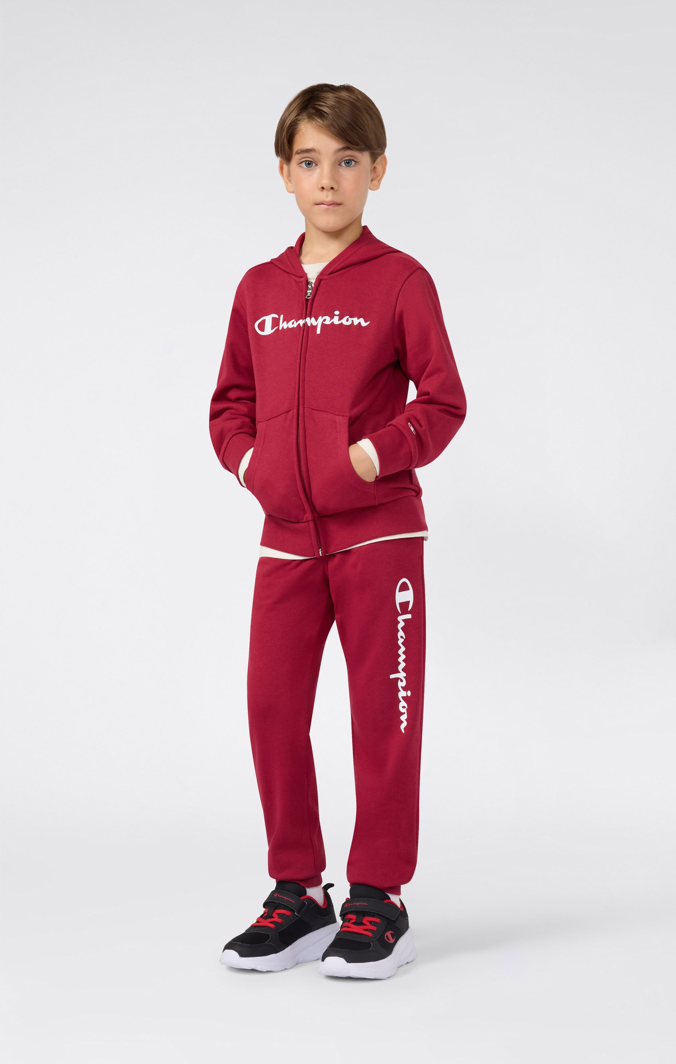Felpa con Cappuccio  Maxi Logo e Zip Intera da Bambino