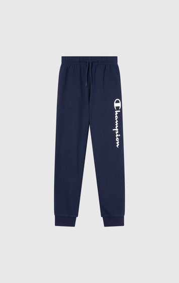 Pantalon Jogger Léger avec Bas en Côte et Maxi Logo Imprimé pour Garçon