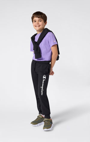 Pantalon Jogger Léger avec Bas en Côte et Maxi Logo Imprimé pour Garçon